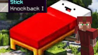 Minecraft Bedwars Noob Tries KnockBack Stick Only Challenge [upl. by Ecirb]