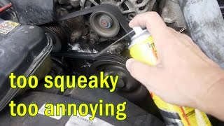 Short Term Fix Annoying Serpentine Belt Squeal Noise  Belt Dressing Spray [upl. by Ettenuahs]