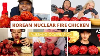 NUCLEAR FIRE CHICKEN MUKBANG COMPILATION [upl. by Wolenik]