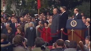 President Reagans Remarks at Arrival Ceremony for Mikhail Gorbachev on December 8 1987 [upl. by Odelinda]