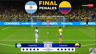 Argentina Vs Colombia PENALES  Final Copa América 2024  Messi vs James  Jugabilidad PES realista [upl. by Demha]