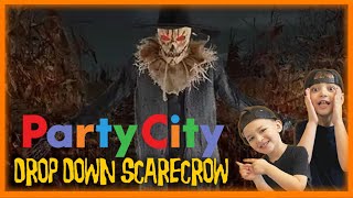 Party City Drop Down Scarecrow 2023 animatronic unboxing and demo [upl. by God]