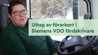 Siemens VDO färdskrivare  Uttag av förarkort [upl. by Nannette37]