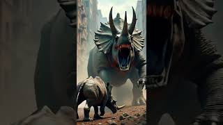 Triceratops vs Rhino Who Wins This Epic Battle [upl. by Eleen]