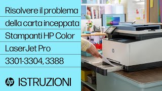 Come risolvere un inceppamento della carta  Stampanti HP Color LaserJet Pro 33013304 3388 [upl. by Meedan]