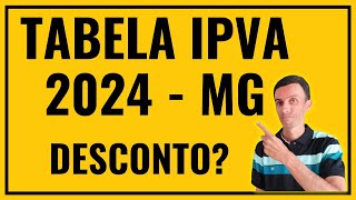 TABELA IPVA 2024 MINAS GERAIS E PROGRAMA BOM PAGADOR DESCONTO NO IPVA [upl. by Adnorrahs]