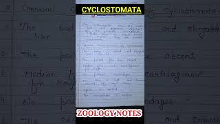 general characteristics of cyclostomata ZOOLOGYNOTES biologynotes bsczoology [upl. by Aihsyak]