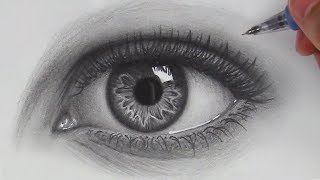 How to Draw Hyper Realistic Eyes  Step by Step [upl. by Dalli583]