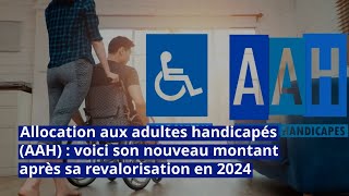 Allocation aux adultes handicapés AAH  voici son nouveau montant après sa revalorisation en 2024 [upl. by Hamrnand]