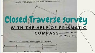 Prismatic compass survey  Close traverse Traverse survey by Prismatic compass ampcalculation [upl. by Krucik]