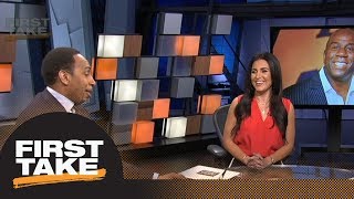 Stephen A Smith Magic Johnson has something up his sleeve for free agency  First Take  ESPN [upl. by Nilatak777]