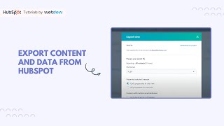 How to export content and data from HubSpot [upl. by Idyak226]