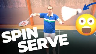 SPIN SERVE in badminton  2 techniques [upl. by Annoik]