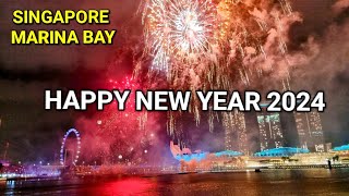 Happy New Year 2024  Singapore Marina Bay  Fireworks Singapore [upl. by Nylissej593]