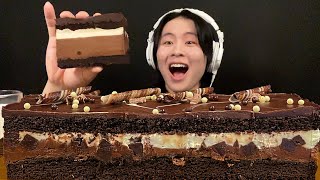 ASMR コストコのタキシードケーキ‼️【咀嚼音mukbangEating Sounds】【日本語字幕】 [upl. by Carlynne444]