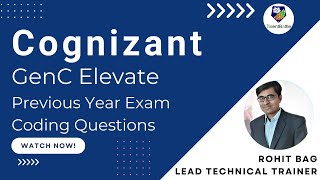 Cognizant GenC Elevate Coding Question 2023  Previous Year Questions [upl. by Eedyak828]