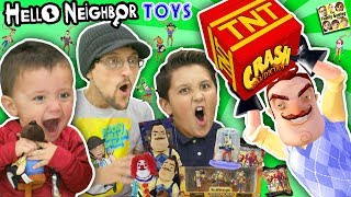 HELLO NEIGHBOR GIVES US HIS TOYS FGTEEV Boys Video Game Surprise Box from MART Plushies Figures [upl. by Llirred947]