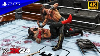 WWE 2K24  Roman Reigns vs Seth Rollins  Extreme Rules Blood Match at Summerslam  PS5™ 4K60 [upl. by Duma]