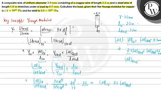 A composite wire of uniform diameter \ 30 \mathrmmm \ consisting of a copper wire of lengt [upl. by Einolem]