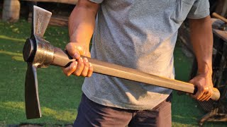 Making a mattock handle for the first time in my fathers life  True Temper [upl. by Anaiek]