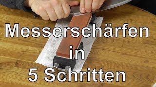 Messer schärfen auf Schleifsteinen in 5 Schritten  Anleitung Messer richtig scharf schleifen [upl. by Hafinah365]