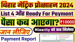 10th Scholarship ka paisa kab aaega  matric scholarship 2024 ka paisa kab aaega list 4  list 5 kab [upl. by Uzial240]