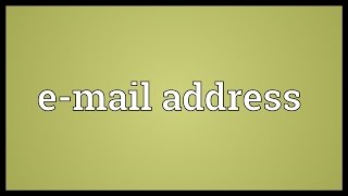 Email address Meaning [upl. by Pavel967]