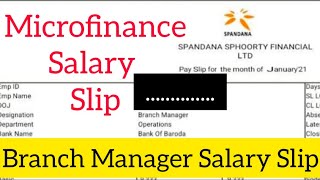 Microfinance Branch Manager salary slip  Spandana Sphoorty Manager Salary  Microfinance Job Salary [upl. by Faubion]