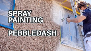 Spray Painting Pebbledash House Exterior [upl. by Anirec]