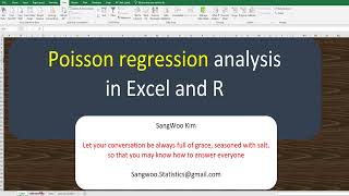 092 Poisson Regression analysis in Excel and R [upl. by Temp859]