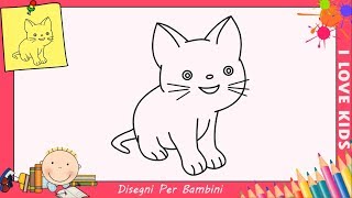 Come disegnare un gatto FACILE passo per passo per bambini 3 [upl. by Asile]