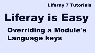 Liferay Tutorial 13  Overriding a module’s language keys [upl. by Retseh]