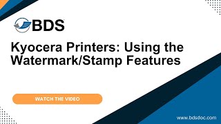 Kyocera Printers Using the WatermarkStamp Features [upl. by Hako]