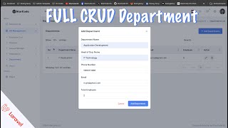 Laravel 11 CRUD Department  HR Management [upl. by Enelad]