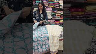 cotton hand block printing sarees gopikabykavi mulcottonsaree boutiquecollections cottonsaree [upl. by Yelssew]