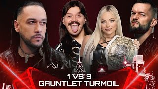 WWE 2K24  1 VS 3 Gauntlet Turmoil Match  Damian Priest VS Liv Morgan Dominik Mysterio Finn Balor [upl. by Alyhc134]