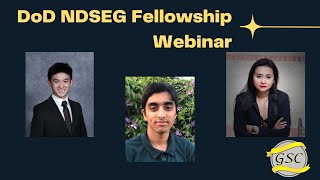 DoD NDSEG Fellowship Webinar  NDSEG Fellows Share Experiences in Applying [upl. by Sirap]