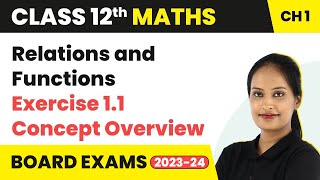 Relations and Functions  Exercise 11 Concept Overview  Class 12 Maths Chapter 1  CBSEIITJEE [upl. by Eilatan]