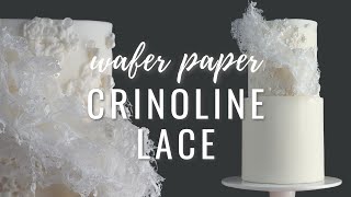 How to make wafer paper crinoline lace wedding cake design  Cake Decorating Tutorial [upl. by Levina630]