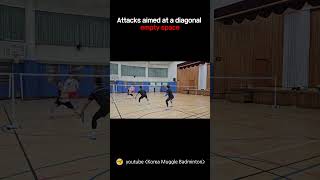 Attacks aimed at a diagonal empty space badminton korea バドミントン bulutangkis cầulông defense [upl. by Atirehs]