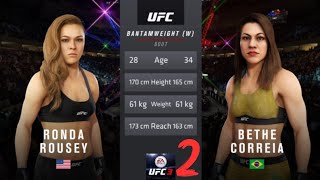 Ronda Rousey vs Bethe Correia 2  UFC 297  Gameplay rondarousey ufc3 ufc ufcfightnight [upl. by Alleahcim813]