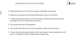 Organising Screen Elements and Ordering of Screen Data and Content [upl. by Gilbye]