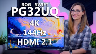 The Best 4K Gaming Monitor  ASUS ROG PG32UQ Review [upl. by Nomahs479]