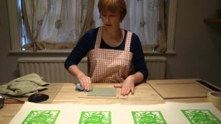 Printing a Colour Reduction Linocut [upl. by Haughay]