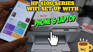 HP Deskjet 4100 Series Wireless Setup with Phone and Laptop [upl. by Abelard]