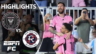 LIONEL MESSI HAT TRICK 😮 Inter Miami vs New England Revolution  MLS Highlights  ESPN FC [upl. by Chuipek]