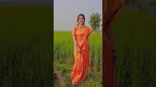 Bol na halke halka 🥰🧡🧡sarees orangesaree song bolnahalkehalkelofistatus bollywood shorts [upl. by Neel140]