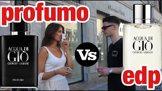 Acqua di Gio profumo vs Acqua di Gio edp  fragrance test [upl. by Nahsaj703]