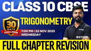 Class 10 CBSE Maths  Trigonometry  Full Chapter Revision  Xylem 10 CBSE [upl. by Anoel41]