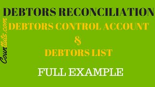 Debtors Reconciliation  Debtors Control Account and Debtors List  Full Example [upl. by Abbate391]